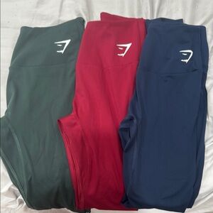 Gymshark Leggings Set - Green, Red, and Blue
